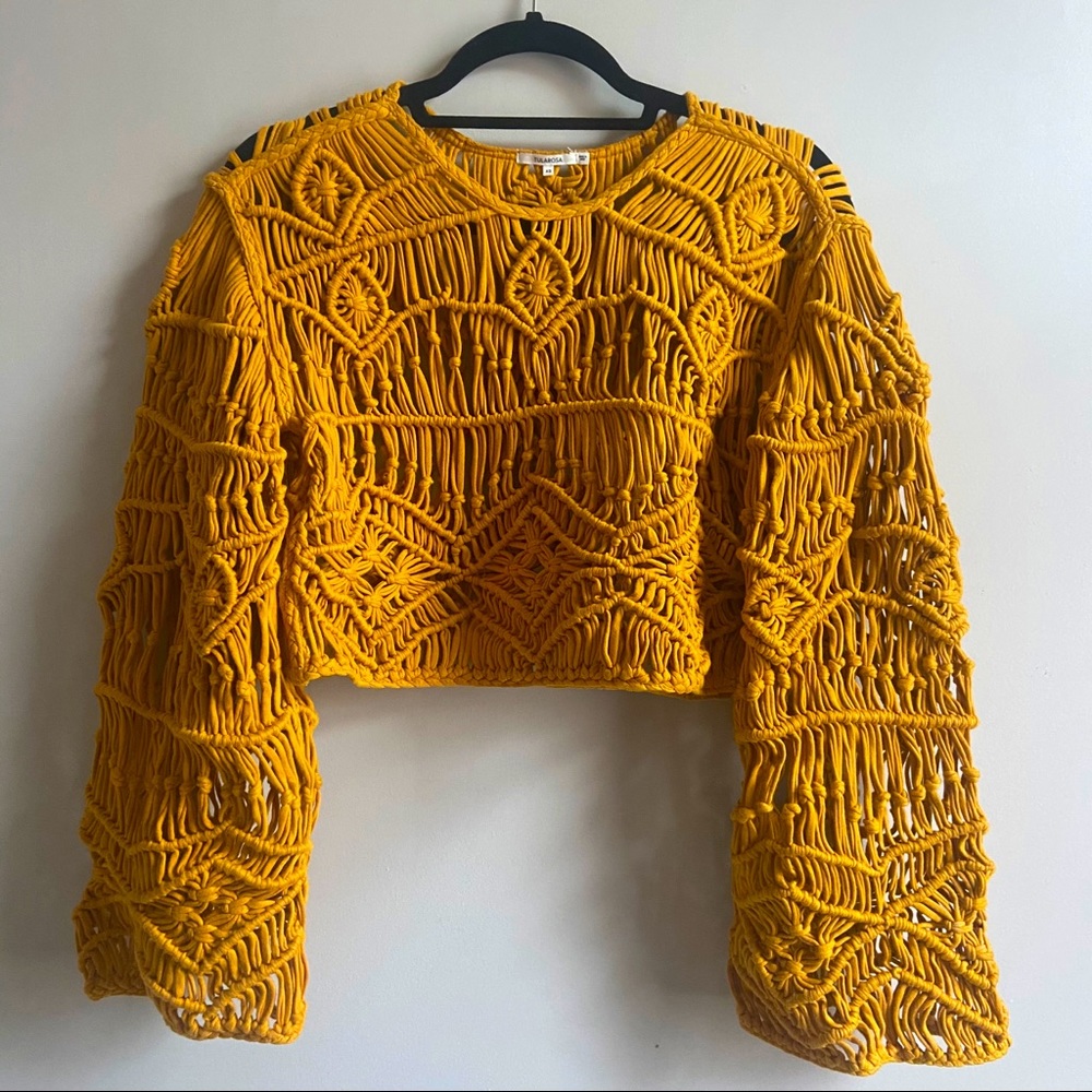 Tularosa yellow knot top from Revolve